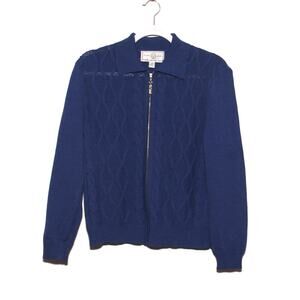Vintage St. John Sport Zip Front Knit Cardigan Sweater Size Small